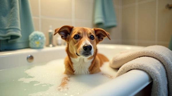 Des astuces pour laver son chien quand on n'a pas de shampoing