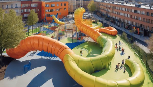 L’aire de jeux caterpilou : un espace ludique monumental à Lyon